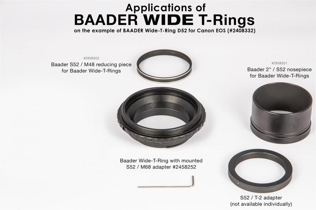 Baader Wide-T-Ring for Leica, Sigma, Panasonic-L with D52i to T-2 and S52