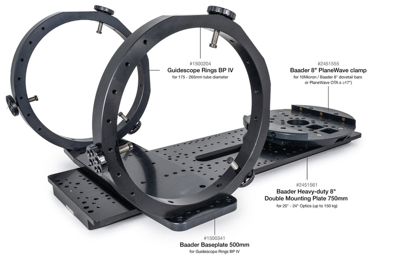 Guidescope rings BP IV - for tube diameters from 175-265mm (2pc), with large knobs and ball bearing tips