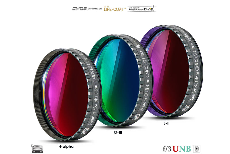 Baader 3.5 / 4nm f/3 Ultra-Highspeed Filters- CMOS-optimized (H-alpha / O-III / S-II)