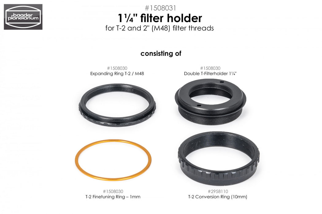 1¼"-Filterholder for T-2 and 2" filter threads