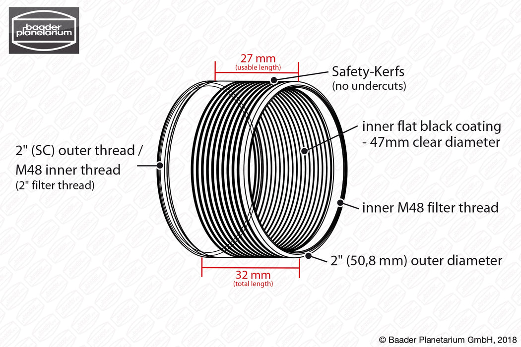 Baader 2" Safety Kerf nosepiece with 2" filter thread