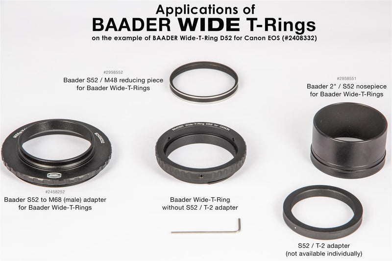 Baader Wide-T-Ring Canon R (for Canon R bajonet) with D52i to T-2 and S52