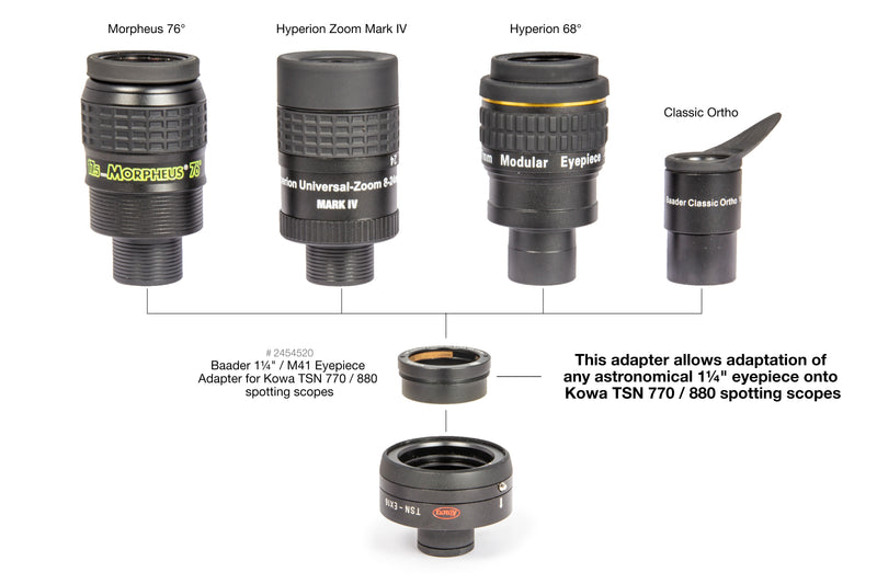 1.25" / M41 Eyepiece-Adapter for Kowa TSN 770 / 880 Spotting Scopes