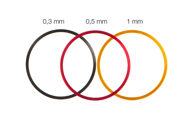 T-2 Fine-Adjustment rings (0,3 / 0,5 / 1 mm)- Aluminium