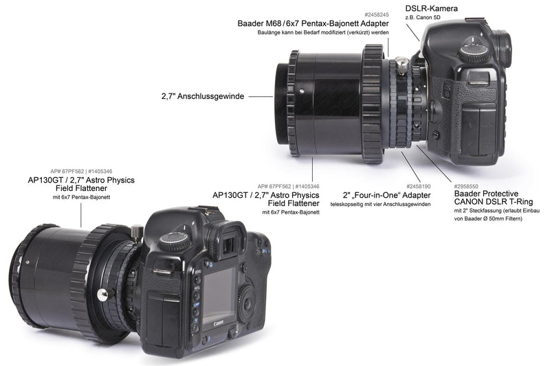 Baader zero-tolerance protective Canon DSLR T-Ring T-2/M48 and 2"