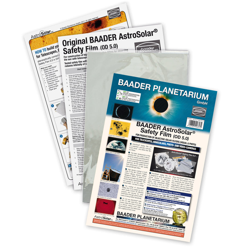 AstroSolar® Safety Film OD 5.0 (ECO-size, 20x29, 100x50, 117x117 cm)