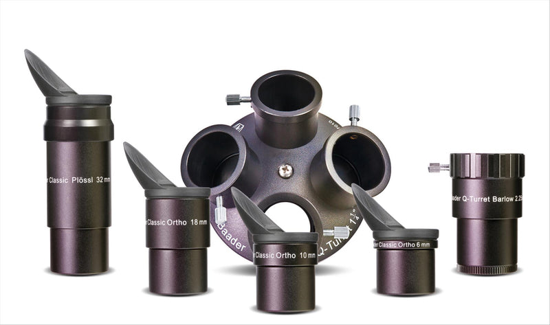 Baader Q-Turret Eyepiece Set (Eyepiece Revolver, 4x Classic Ortho, 1x Q-Barlow 2.25x)