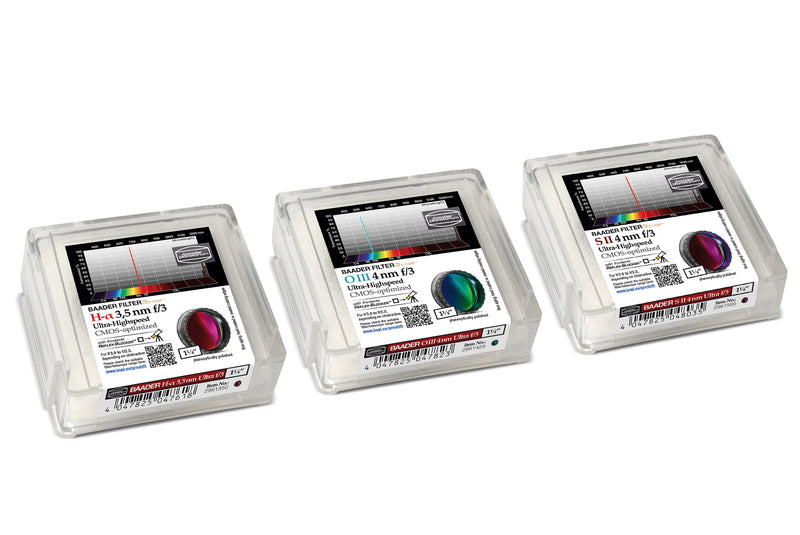 Baader 3.5 / 4nm f/3 Ultra-Highspeed Filters- CMOS-optimized (H-alpha / O-III / S-II)