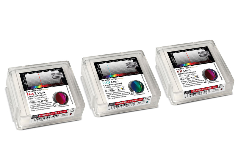 Baader 3.5nm / 4nm Ultra-Narrowband Filters- CMOS-optimized (H-alpha, O-III, S-11)