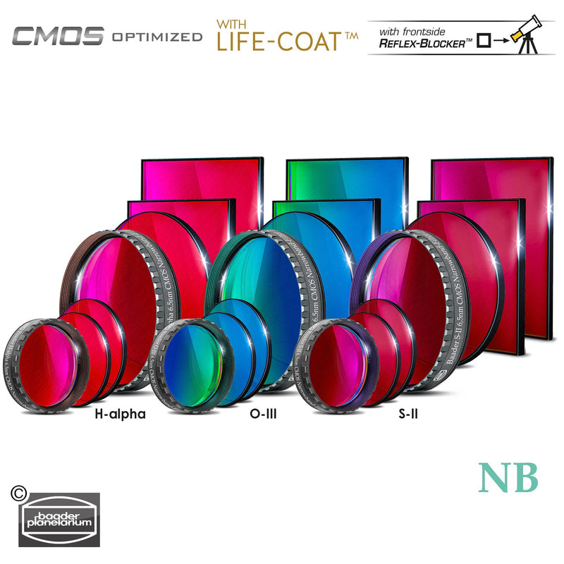 Baader 6.5nm Narrowband Filters- CMOS-optimized (H-alpha, O-III, S-11)