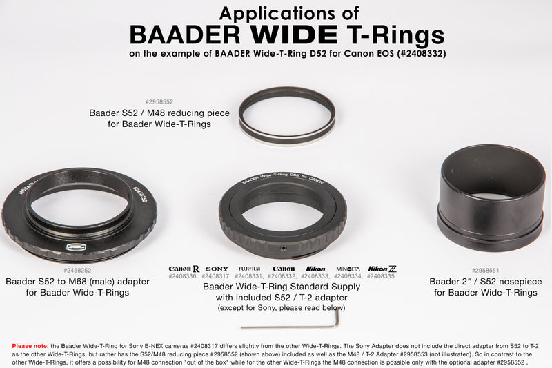 Baader Wide-T-Ring Fujifilm X with D52i to T-2 and S52