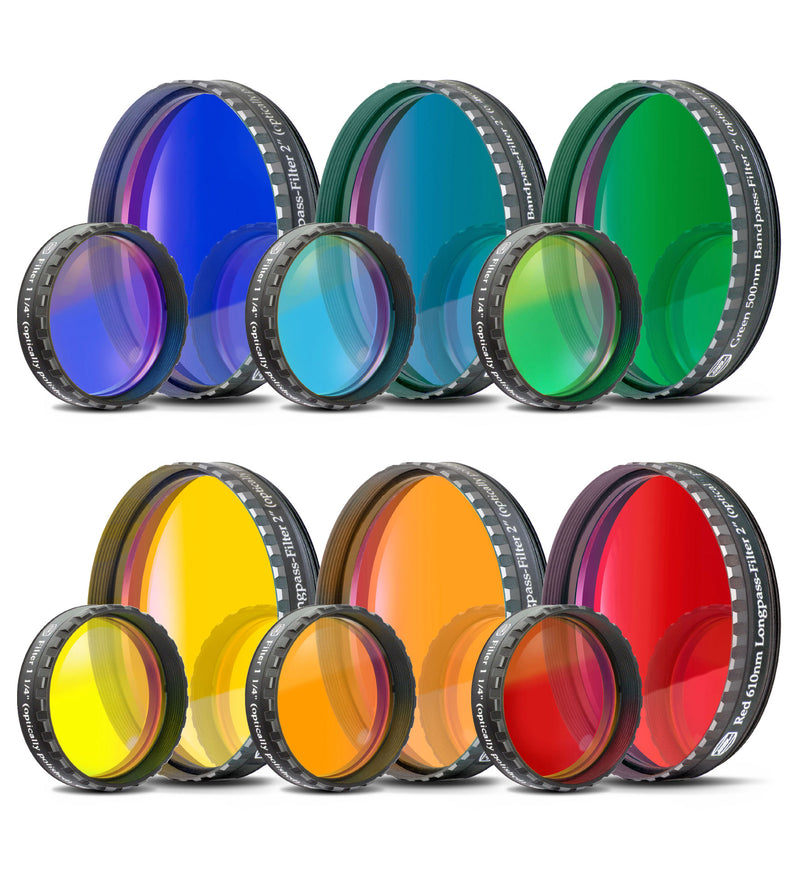 Baader Color Filters (blue, bright blue, green, yellow, red, orange)