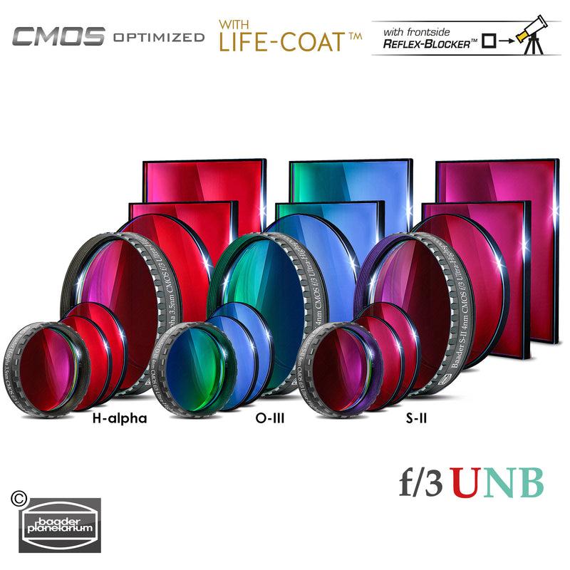 Baader 3.5 / 4nm f/3 Ultra-Highspeed Filters- CMOS-optimized (H-alpha / O-III / S-II)