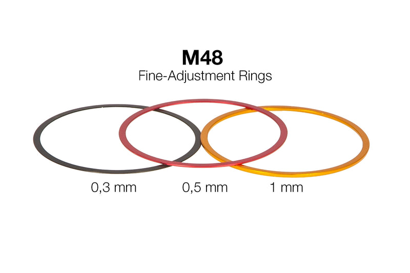 M48 Fine-Adjustment rings (0,3 / 0,5 / 1 mm)- Aluminium