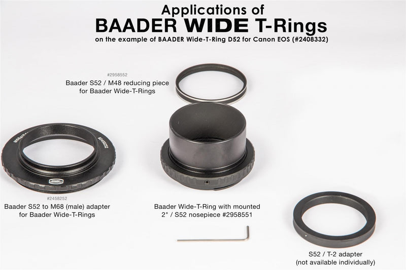 Baader Wide-T-Ring for Leica, Sigma, Panasonic-L with D52i to T-2 and S52