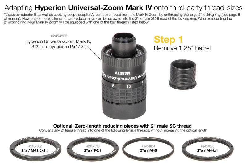 2"a / M48i Zero-length reducing piece (zero optical length)